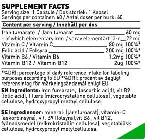 SWEDISH Supplements Iron Plus / with Vit C & Folic Acid /-factsheets