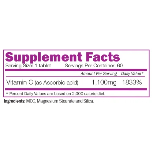 Naturalico Vitamin C High Potency 1100 mg / 60 tablets-factsheets
