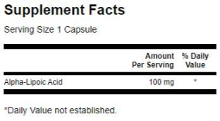 Swanson Alpha Lipoic Acid 100 mg-factsheets