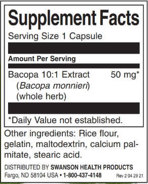 Swanson Bacopa Monniera 10:1 Extract-factsheets