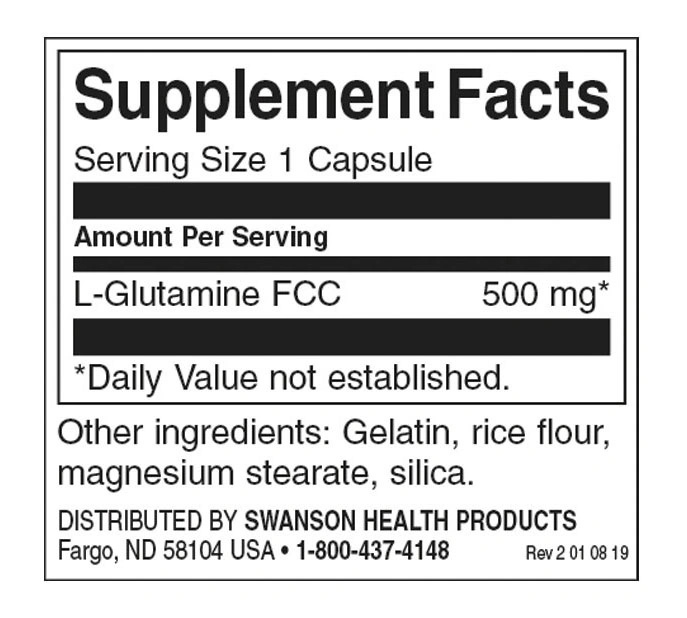 Swanson L-Glutamine 500 mg-factsheets