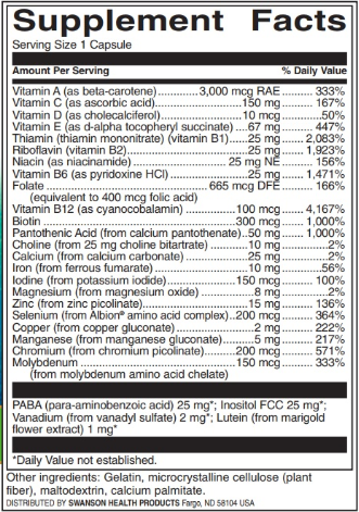 Swanson Multi With Iron-Century Formula-factsheets