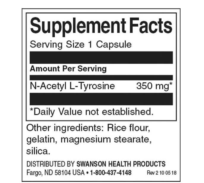 Swanson N-Acetyl L-Tyrosine 350 mg-factsheets