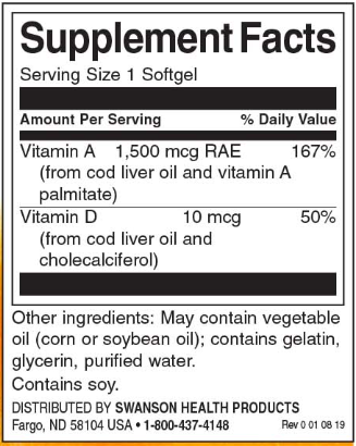 Swanson Vitamin A & D-factsheets