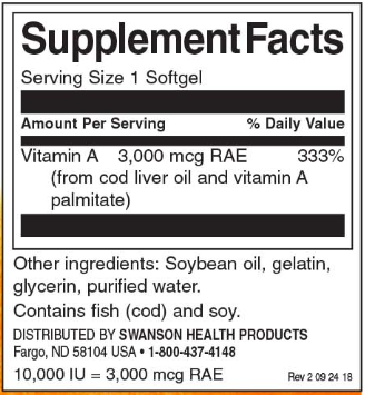 Swanson Vitamin A 10.000 IU-factsheets