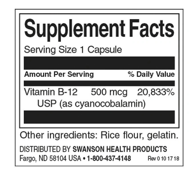 Swanson Vitamin B-12-factsheets