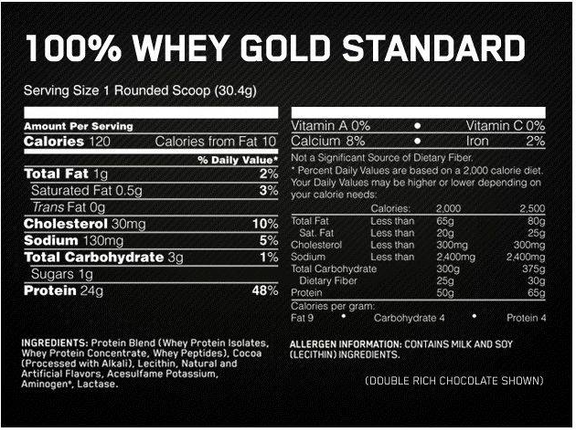 Optimum Nutrition 100% Whey Gold Standard-factsheets
