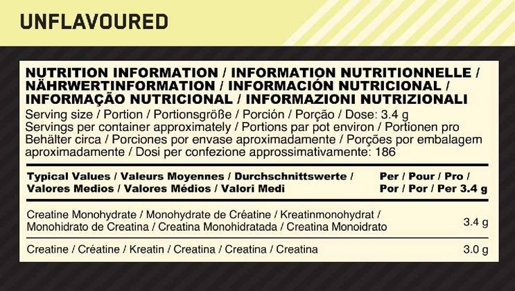 Optimum Nutrition Micronized Creatine Powder-factsheets