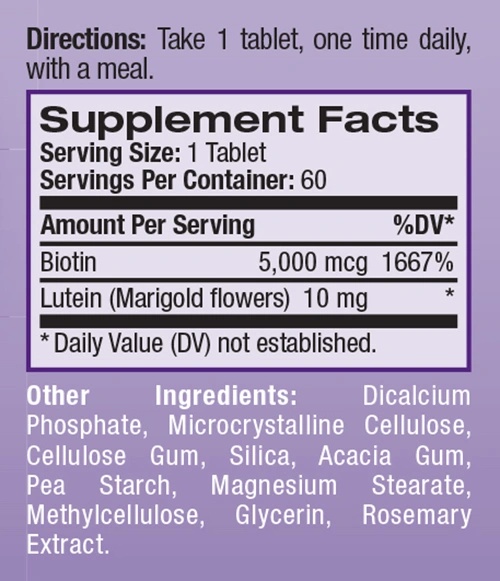 Natrol Biotin Plus Lutein-factsheets