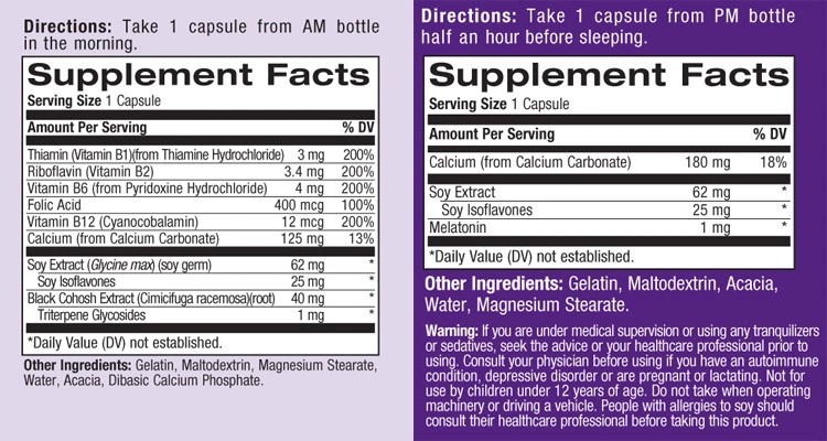Natrol Complete Balance for Menopause AM/PM 2x30 Caps-factsheets