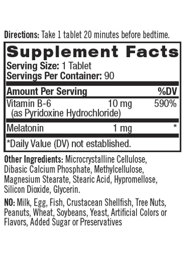 Natrol Melatonin Time Release 1 mg-factsheets
