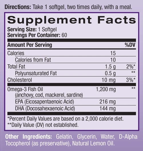 Natrol Omega-3 Fish Oil 1200 mg-factsheets