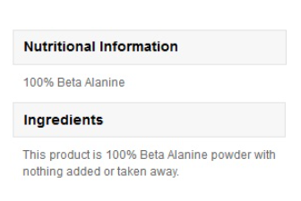 MyProtein Beta Alanine 250g-factsheets