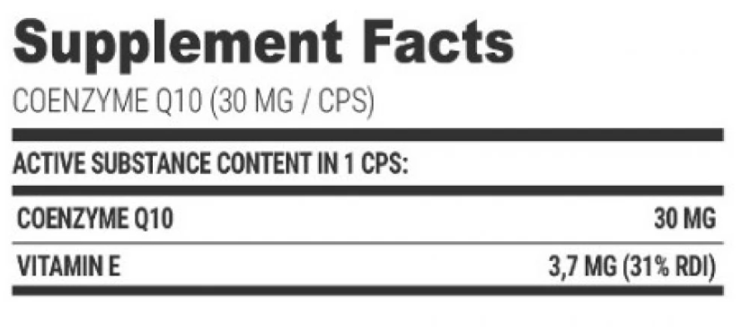 Extrifit Coenzime Q10 30 mg / 100 caps-factsheets