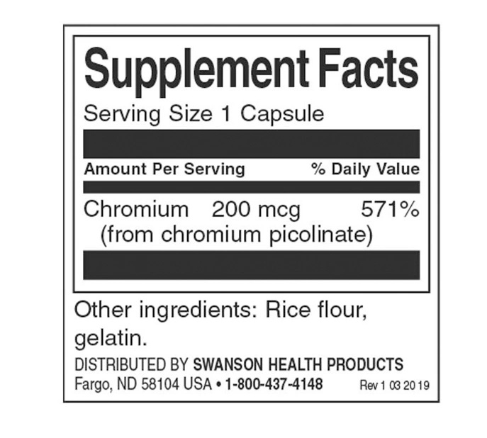 Swanson Chromium Picolinate 200 mg-factsheets