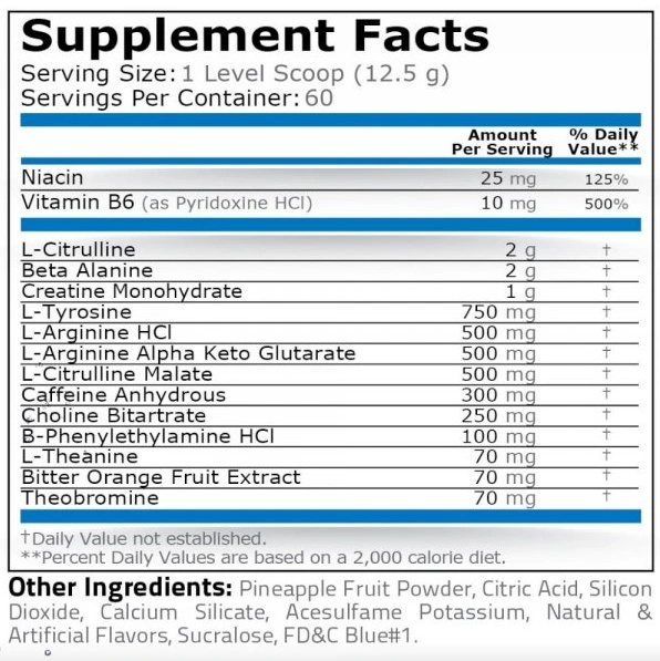 Pure Nutrition Black Jack 375g-factsheets