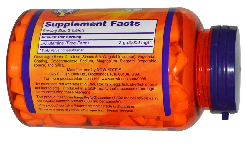 NOW L-Glutamine 1500 mg / 90 tablets-factsheets