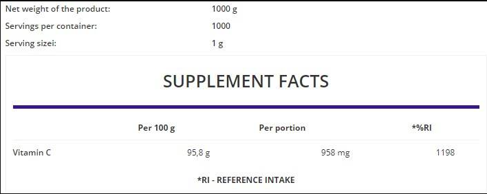 OstroVit 100% Vitamin C-factsheets