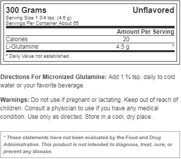 Dymatize Nutrition Glutamine 400gr-factsheets