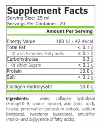 Pure Nutrition Collagen Liquid - 500 ML-factsheets