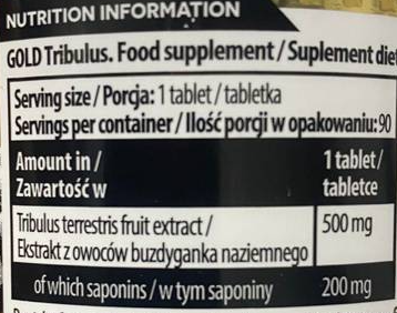 Kevin Levrone Gold Line Tribulus 500 mg-factsheets