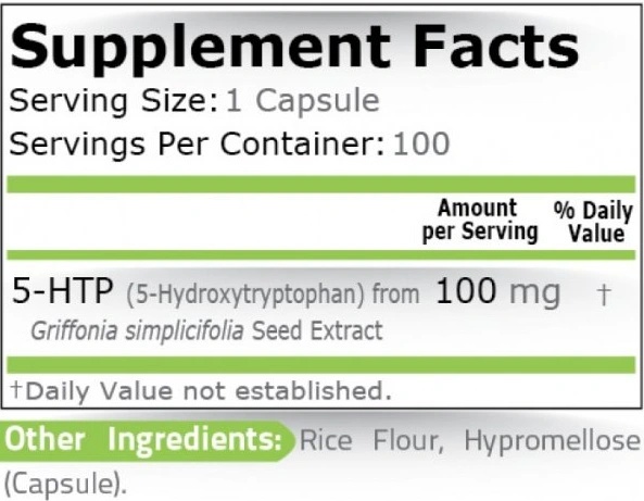 Pure Nutrition 5-HTP 100 mg / 100 capsules-factsheets