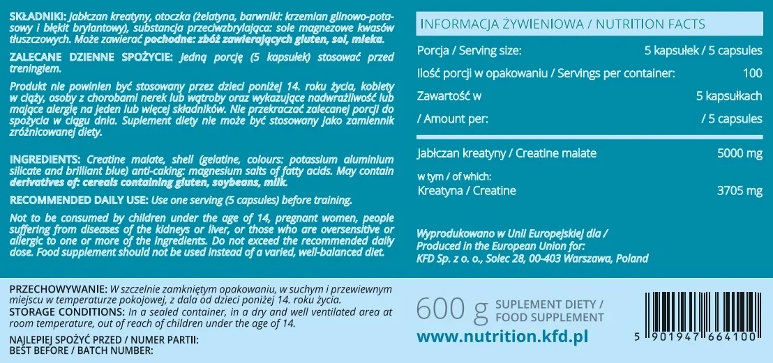 KFD Nutrition TCM X-Caps 1000 / 500 Caps-factsheets