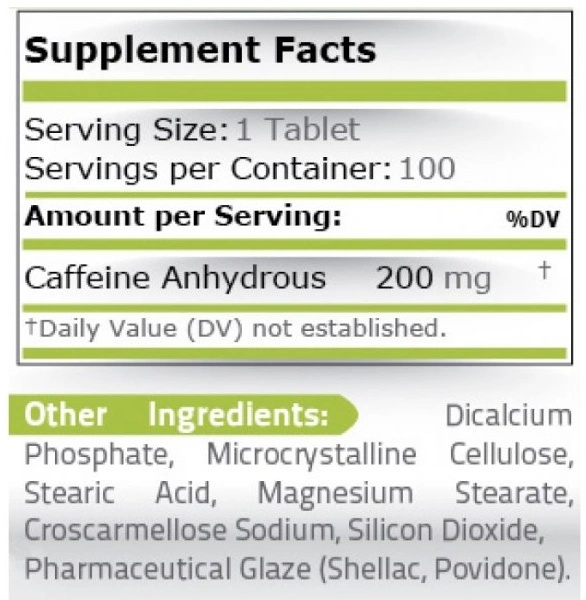 Pure Nutrition Caffeine 200 mg-factsheets