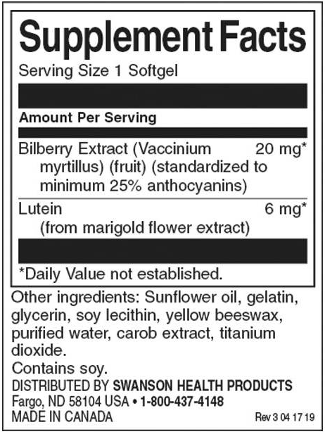 Swanson Lutein 6 mg & Bilberry 20 mg-factsheets
