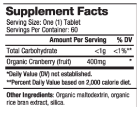 Biovea Cranberry Organic-factsheets