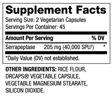 Biovea Serrapeptase 40 000IU-factsheets