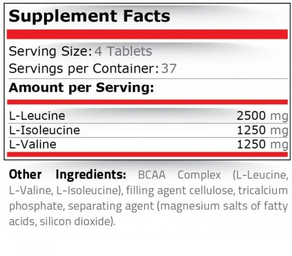 Pure Nutrition BCAA 5000 / 150 tablets-factsheets