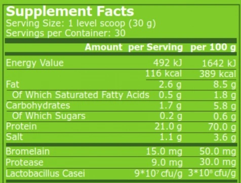 Pure Nutrition PLANT PROTEIN - NATURAL CHOCOLATE - 908 G-factsheets