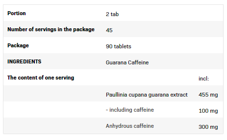 SFD Guarana Caffeine-factsheets