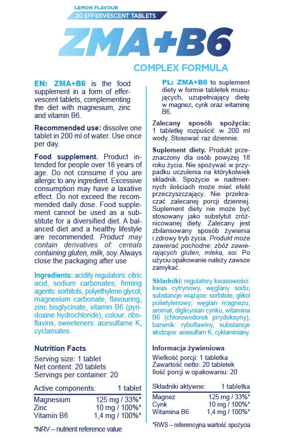Allnutrition ZMA + B6 - Effervescent-factsheets