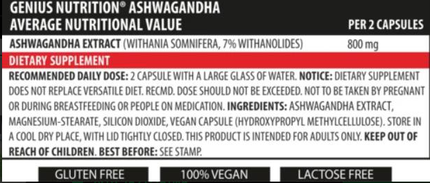 Genius Nutrition Ashwagandha-factsheets