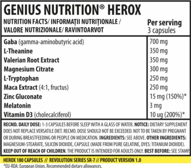 Genius Nutrition HEROX-factsheets