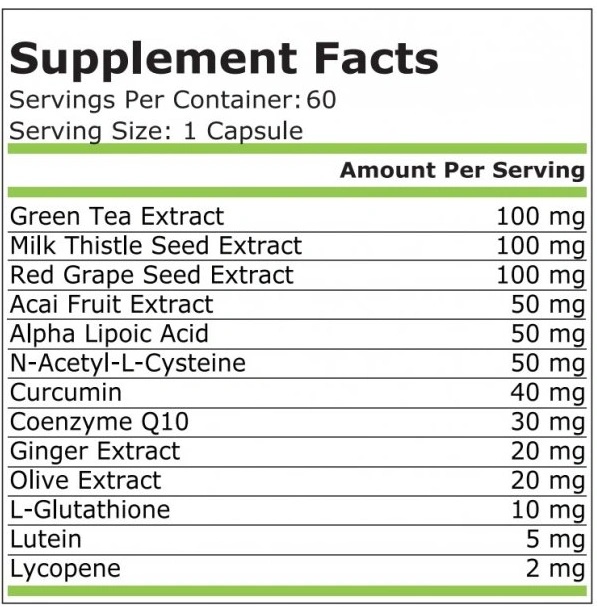 Pure Nutrition Antioxidant Complex 60vCaps-factsheets