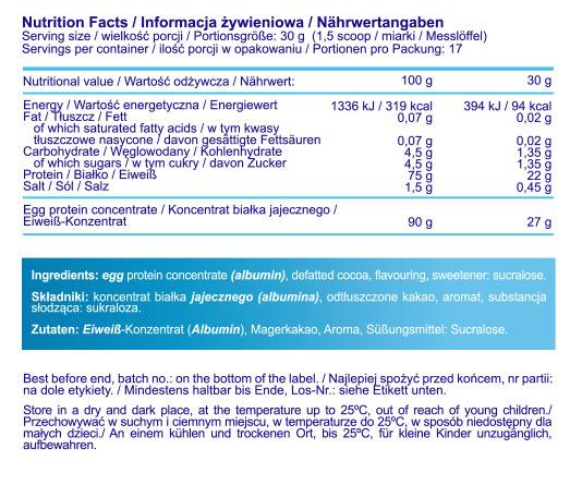 Allnutrition Egg White Protein-factsheets