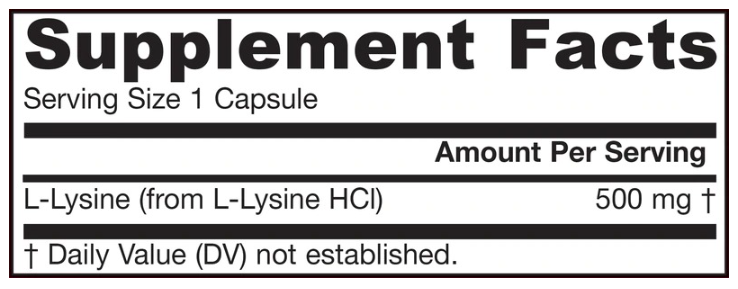 Jarrow Formulas L-Lysine-factsheets