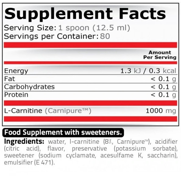 Pure Nutrition CARNI MAX Liquid - 1000 ML-factsheets
