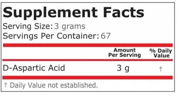 Pure Nutrition D-Aspartic Acid DAA - 214 G-factsheets