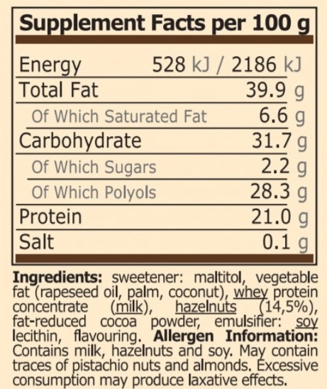 Pure Nutrition Protein Creme 250g-factsheets