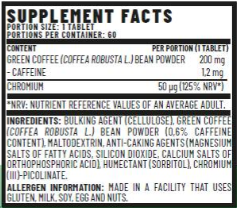 VitaCorp Green Coffee + Chromium-factsheets