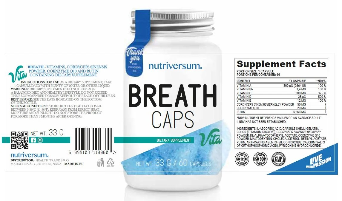 Nutriversum Breath Caps - 60 caps / 60 servs-factsheets