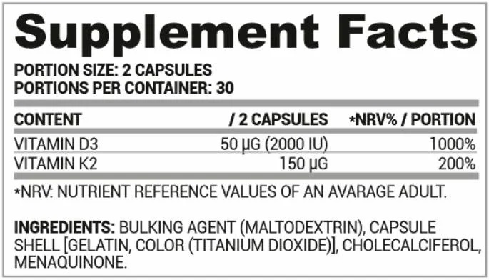 Nutriversum D3 + K2 Vitamin-factsheets