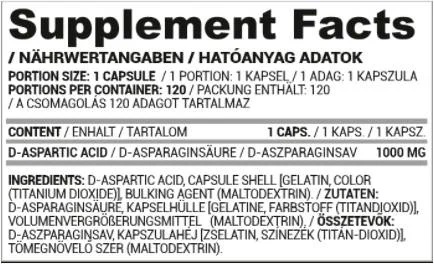 Nutriversum DAA Dark | D-Aspartic Acid 1000 mg-factsheets