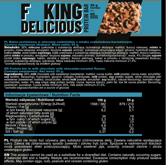 Allnutrition FKing Delicious Protein Bar-factsheets