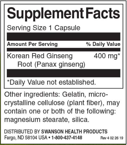 Swanson Full-Spectrum Korean Red Ginseng Root-factsheets