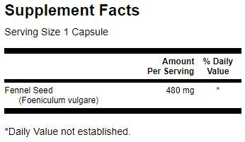 Swanson Fennel 480 mg / 100 caps-factsheets